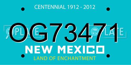 OG73471 New Mexico License Plate