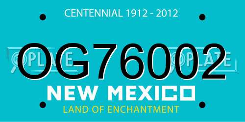 OG76002 New Mexico License Plate