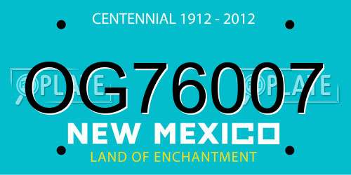 OG76007 New Mexico License Plate