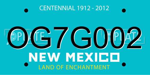 OG7G002 New Mexico License Plate