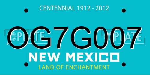 OG7G007 New Mexico License Plate