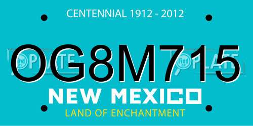 OG8M715 New Mexico License Plate