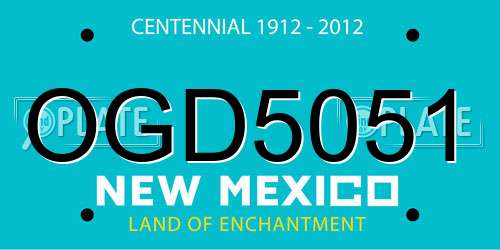 OGD5051 New Mexico License Plate
