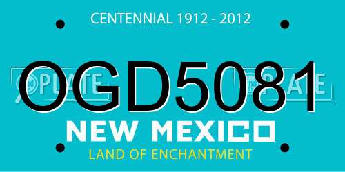 OGD5081 New Mexico License Plate