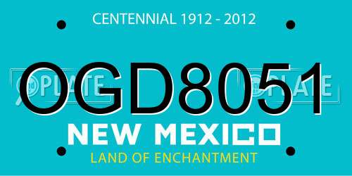 OGD8051 New Mexico License Plate