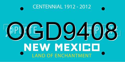 OGD9408 New Mexico License Plate