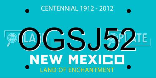 OGSJ52 New Mexico License Plate