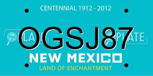 OGSJ87 New Mexico License Plate