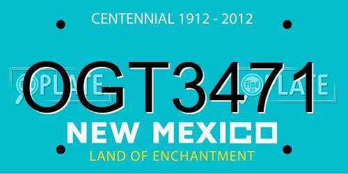 OGT3471 New Mexico License Plate
