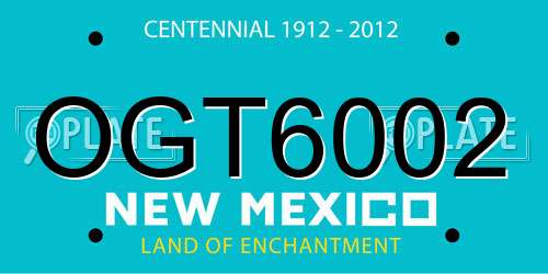 OGT6002 New Mexico License Plate