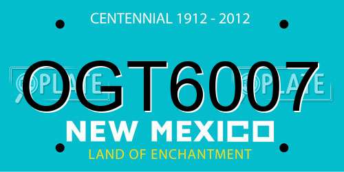 OGT6007 New Mexico License Plate