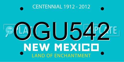 OGU542 New Mexico License Plate