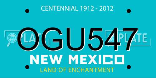 OGU547 New Mexico License Plate