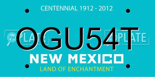 OGU54T New Mexico License Plate