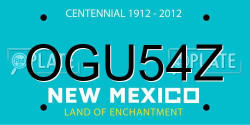 OGU54Z New Mexico License Plate