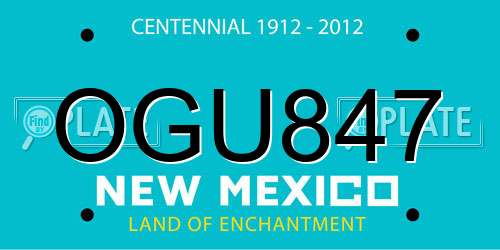 OGU847 New Mexico License Plate