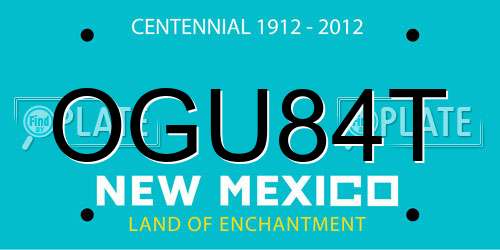 OGU84T New Mexico License Plate