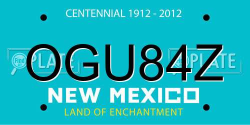 OGU84Z New Mexico License Plate