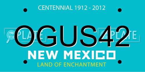 OGUS42 New Mexico License Plate