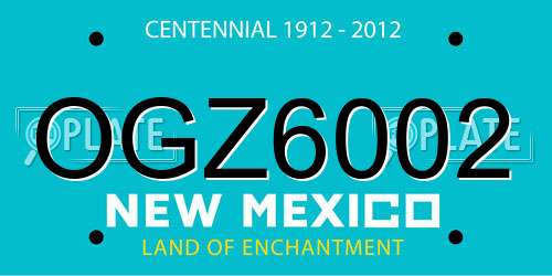 OGZ6002 New Mexico License Plate