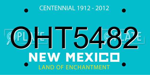 OHT5482 New Mexico License Plate
