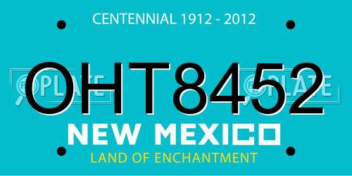 OHT8452 New Mexico License Plate