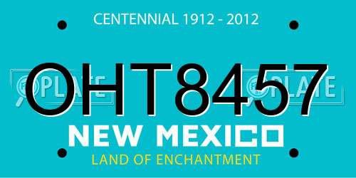 OHT8457 New Mexico License Plate