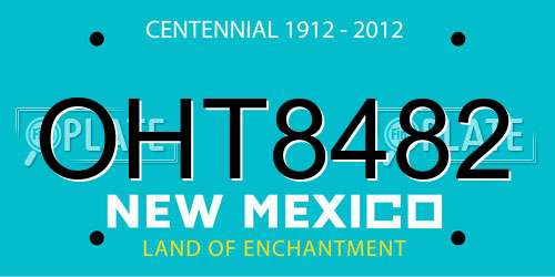 OHT8482 New Mexico License Plate