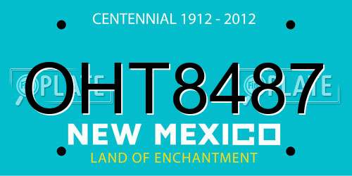 OHT8487 New Mexico License Plate