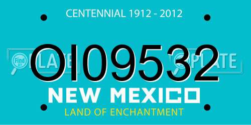 OI09532 New Mexico License Plate