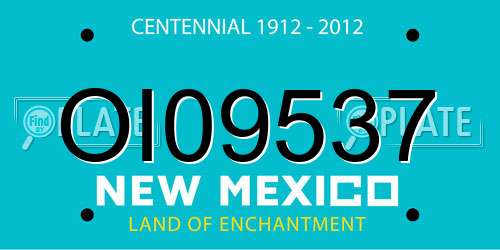 OI09537 New Mexico License Plate