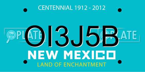 OI3J5B New Mexico License Plate