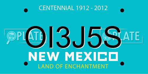 OI3J5S New Mexico License Plate