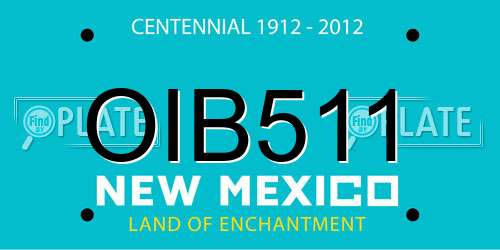 OIB511 New Mexico License Plate