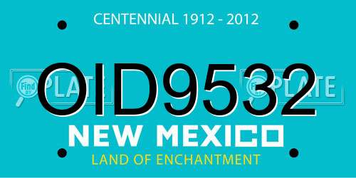 OID9532 New Mexico License Plate