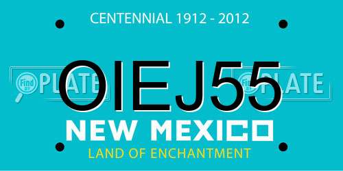 OIEJ55 New Mexico License Plate