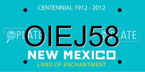 OIEJ58 New Mexico License Plate