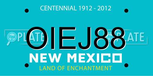 OIEJ88 New Mexico License Plate