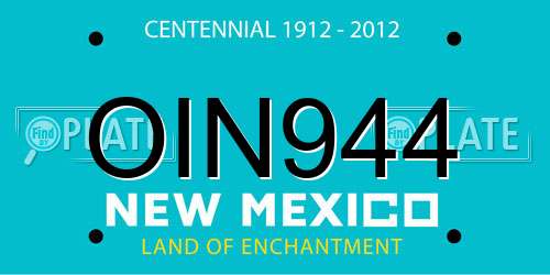 OIN944 New Mexico License Plate