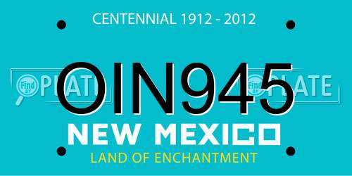 OIN945 New Mexico License Plate