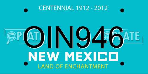 OIN946 New Mexico License Plate