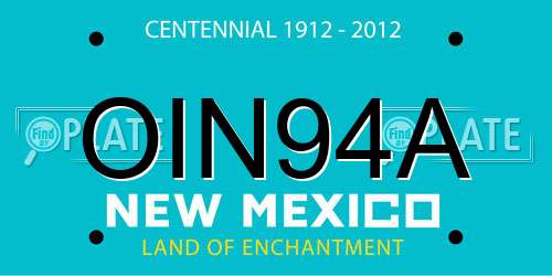 OIN94A New Mexico License Plate