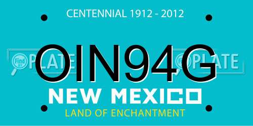 OIN94G New Mexico License Plate
