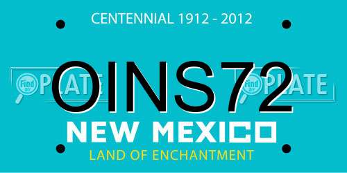 OINS72 New Mexico License Plate