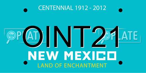 OINT21 New Mexico License Plate
