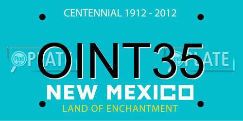 OINT35 New Mexico License Plate