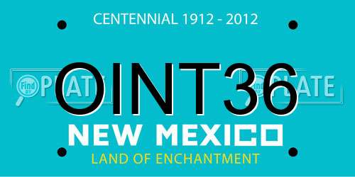 OINT36 New Mexico License Plate