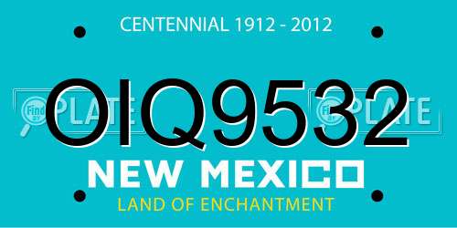 OIQ9532 New Mexico License Plate