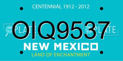 OIQ9537 New Mexico License Plate