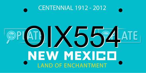 OIX554 New Mexico License Plate